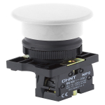 Кнопка управления "Грибок" Φ40мм самовозв. NP2-EC12 без подсветки, белая 1НЗ, IP40  CHINT (1)