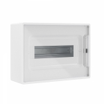 Щиток 12 мод настенный FRAME, белый, с прозрачной дверцей, с 2 шинами  PEN на 6 и 8 отв.