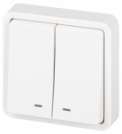 Выключатель ЭРА Эксперт 11-1525-01 двойной с подсветкой IP55, 10АХ-250В, СУ, белый Выключатель ЭРА Эксперт 11-1525-01 двойной с подсветкой IP55, 10АХ-250В, СУ, белый