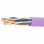 Кабель витая пара кат. 5E неэкранированный U/UTP, 4 пары, нг(А)-LSLTx, цвет внешней оболочки фиолетовый, коробка 305 м