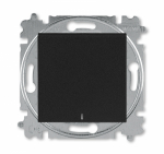 Выключатель 1-клавишный с подсветкой, Levit, антрацит/дымчатый чёрный Выключатель 1-клавишный с подсветкой, Levit, антрацит/дымчатый чёрный