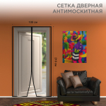 Дверная противомоскитная сетка черная (магниты пришиты по всей длине сетки!)