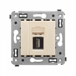 USB 2.0 розетка одинарная в стену, тип А-А, "Avanti", "Ванильная дымка" USB 2.0 розетка одинарная в стену, тип А-А, "Avanti", "Ванильная дымка"