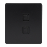 Розетка комп двойная RJ45+RJ45 с/у оникс механизм с рамкой кат.6 MIELE ROUND KRANZ (1/100)