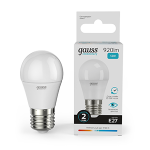 Лампа светодиод 12Вт Шар Е27 4100К 920Лм матовая Gauss Elementary (1/10/100) Лампа светодиод 12Вт Шар Е27 4100К 920Лм матовая Gauss Elementary (1/10/100)