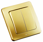 Выкл 2-клавиш. в сборе 16А 250В с/у золото глянц. IP20 HEGEL Выкл 2-клавиш. в сборе 16А 250В с/у золото глянц. IP20 HEGEL