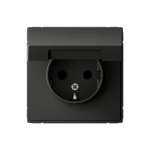Розетка 1гн с З/К с крыш. шторки с/у базальт механизм 16А ArtGallery Systeme Electric (1/5/20)