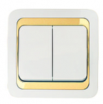 Выключатель 2кл с/у белый вставка золото IP20 Mimoza Makel (1/12/120) Выключатель 2кл с/у белый вставка золото IP20 Mimoza Makel (1/12/120)