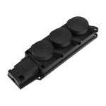 Колодка 3гн с З/К черная каучук с крышкой IP44 PROCONNECT (1/1/60)