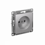 ATLASDESIGN РОЗЕТКА без заземления без шторок, 16А, механизм, АЛЮМИНИЙ