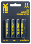 Элемент питания аккумулятор Ni-MH HR6 (AA) 2700 mAh 4шт GREEN IEK (1/10)