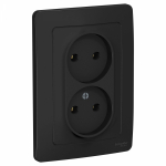 Розетка 2гн без З/К с/у антрацит 16А Blanca Systeme Electric