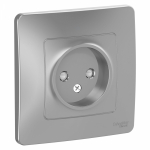 Розетка 1гн без З/К шторки с/у алюминий 16А Blanca Systeme Electric