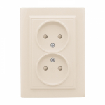 Розетка 2гн без З/К шторки с/у крем 10А Минск EKF