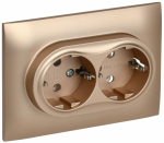 Розетка 2гн с З/К с/у песочный в сборе 16А SK-R08Sa SKANDY IEK (1/10/100)