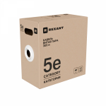 Кабель витая пара U/UTP, CAT 5e, PE, 4x2x0,52 мм, 24AWG, OUTDOOR, SOLID, черный, 305м, РФ REXANT