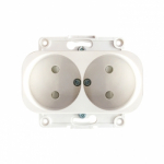 Розетка 2гн без З/К шторки с/у белый автомат.клеммы 10А Стокгольм PROxima EKF  (1/8/80)