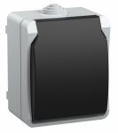 Розетка 1гн с З/К с крыш. о/у серый 16А IP54 РСб20-3-ФСр Форс IEK (1/10/100)