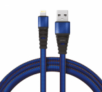 Кабель USB-Lightning 2.4 A, 1 м, синяя нейлоновая оплетка REXANT (1/1/1) Кабель USB-Lightning 2.4 A, 1 м, синяя нейлоновая оплетка REXANT (1/1/1)