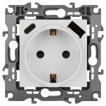 Розетка 1гн с З/К USB+typeC шторки с/у белый механизм 16А 12-4108-01 Эра12 ЭРА (1/10/100)