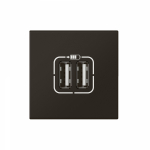 Розетка USB А+А для зарядки двойная - Программа Mosaic - 2 модуля - матовая черная