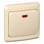 Переключатель 1-клавиш. с подсветкой LED моноблок 10А 220-250В с/у крем. белый глянц. IP20 SE Этюд Переключатель 1-клавиш. с подсветкой LED моноблок 10А 220-250В с/у крем. белый глянц. IP20 SE Этюд