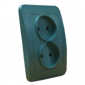 Розетка 2гн без З/К с/у зеленый 16А Mimoza Makel (1/12/120) Розетка 2гн без З/К с/у зеленый 16А Mimoza Makel (1/12/120)