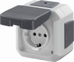 Розетка 1гн с З/К с крыш. о/у серый для многопостового монтажа 16А P54 Variant ABB