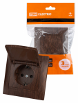 Розетка 1гн с З/К с крыш. шторки с/у венге 16А IP44 Лама TDM Розетка 1гн с З/К с крыш. шторки с/у венге 16А IP44 Лама TDM