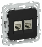 FLITE Роз. 2-я комп. RJ45 кат.6 STP РК6-2-1-ФлЧ чер. IEK