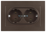 Розетка Intro Accent 6-205-08 2X2P+E Schuko, 16А-250В, IP20, СУ, AL/CU, бронза Розетка Intro Accent 6-205-08 2X2P+E Schuko, 16А-250В, IP20, СУ, AL/CU, бронза