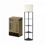 Светильник напольный под лампу этажерка угловая ТНО 11С-Е27-WB белый абажур, черный корпус IN HOME Светильник напольный под лампу этажерка угловая ТНО 11С-Е27-WB белый абажур, черный корпус IN HOME