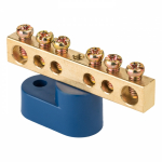 Шина "0" N (6х9мм) 6 отверстий латунь синий угловой изолятор EKF PROxima Шина "0" N (6х9мм) 6 отверстий латунь синий угловой изолятор EKF PROxima