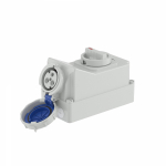 Розетка настенная с механической блокировкой и боковым расположением разъема IP67 16А 2P+E 230В Розетка настенная с механической блокировкой и боковым расположением разъема IP67 16А 2P+E 230В