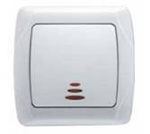 Выключатель 1кл с подсв с/у белый IP20 Carmen Viko (1/12/120)