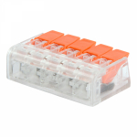 Компактная многоразовая 5-проводная клемма (0,14 -4,0 мм²) индивидуальная упаковка 5 шт. REXANT