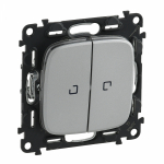 Выключатель 2кл прох с подсв с/у алюминий с лиц.панелью ALLURE Legrand (1/15) Выключатель 2кл прох с подсв с/у алюминий с лиц.панелью ALLURE Legrand (1/15)