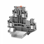 Клемма с ножевым размыкателем 2 уровня 4мм² 20А 500В без торцевой изолирующей пластины цвет серый DKC