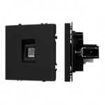 Механизм телефонной розетки SCT-NOBE-MTL1-SFPL-BK (RJ-11, 4C) (Arlight, Черный оникс)