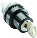 Фронтальная часть нажимной кнопки высок., 2 упр. элемента цвет черный с круг. линзой, с фиксацией, ABB Фронтальная часть нажимной кнопки высок., 2 упр. элемента цвет черный с круг. линзой, с фиксацией, ABB