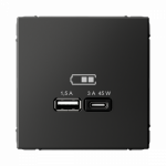 Розетка 2гн USB+USB A+C с/у базальт механизм высокоскор.заряд. QC PD ArtGallery Systeme Electric (1/8/16) Розетка 2гн USB+USB A+C с/у базальт механизм высокоскор.заряд. QC PD ArtGallery Systeme Electric (1/8/16)