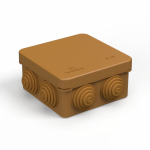 Коробка открытой установки настенно-потолочная 80x80x40мм пластик дерево с крышкой IP55 ПРОМРУКАВ _