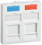 Вставка 45х45мм для 2-х модулей Keystone Jack с маркером ITK (20/500)