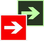 Знак F 01-01 "Направляющая стрелка" 200х200 мм, пленка самоклеящаяся с покрытием фотолюминесцентным ГОСТ Р 12.4.026-2001 EKF