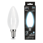 Лампа светодиод 5Вт Свеча 450Лм 4100К Е14 филамент молочн LED Gauss Filament 1/10/50 Лампа светодиод 5Вт Свеча 450Лм 4100К Е14 филамент молочн LED Gauss Filament 1/10/50