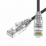 Патч-корд неэкранированный SLIM CAT6 U/UTP 4х2, 28 AWG, LSZH, чёрный, 0,3м