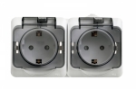 Розетка 2гн с З/К с крыш. шторки о/у белый 16А IP44 Этюд Systeme Electric  (1/7)