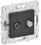 Розетка 2гн ТВ+спутник TV+SAT с/у графит механизм SK-A13G SKANDY IEK (1/10/100)