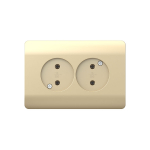 (NEW3-E) Розетка б/з со шторками двойная, 16А, шампань CHINT (1)
