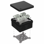 Коробка огнестойкая разветвительная для о/п двухкомпонентная 60-0300-FR6.0-4-8-Р Е15-Е60 RAL9005 100х100х50 (14 шт/кор) Промрукав